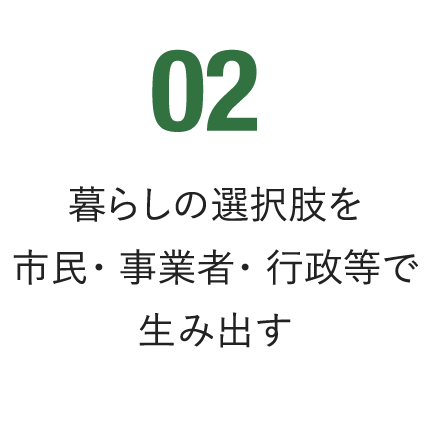 02 暮らしの選択肢を市民・事業者・行政等で生み出す
